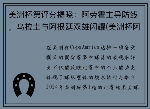 美洲杯第评分揭晓：阿劳霍主导防线，乌拉圭与阿根廷双雄闪耀(美洲杯阿根廷 乌拉圭)